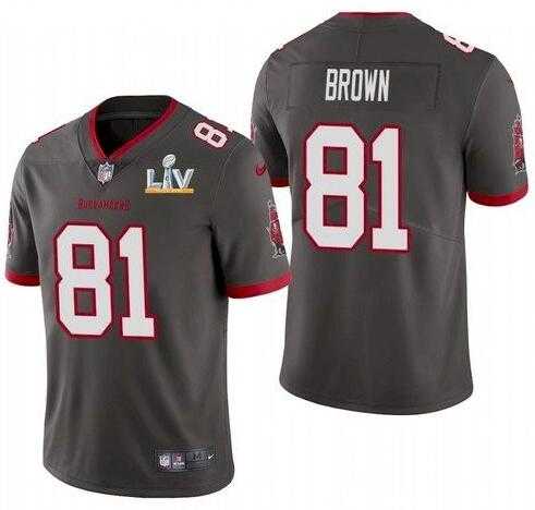 Nike Men & Women & Youth Buccaneers 81 Antonio Brown Gray 2021 Super Bowl LV Vapor Untouchable Limited Jersey,We sell and wholesale Nike Men & Women & Youth Buccaneers 81 Antonio Brown Gray 2021 Super Bowl LV Vapor Untouchable Limited Jersey on line form chian!